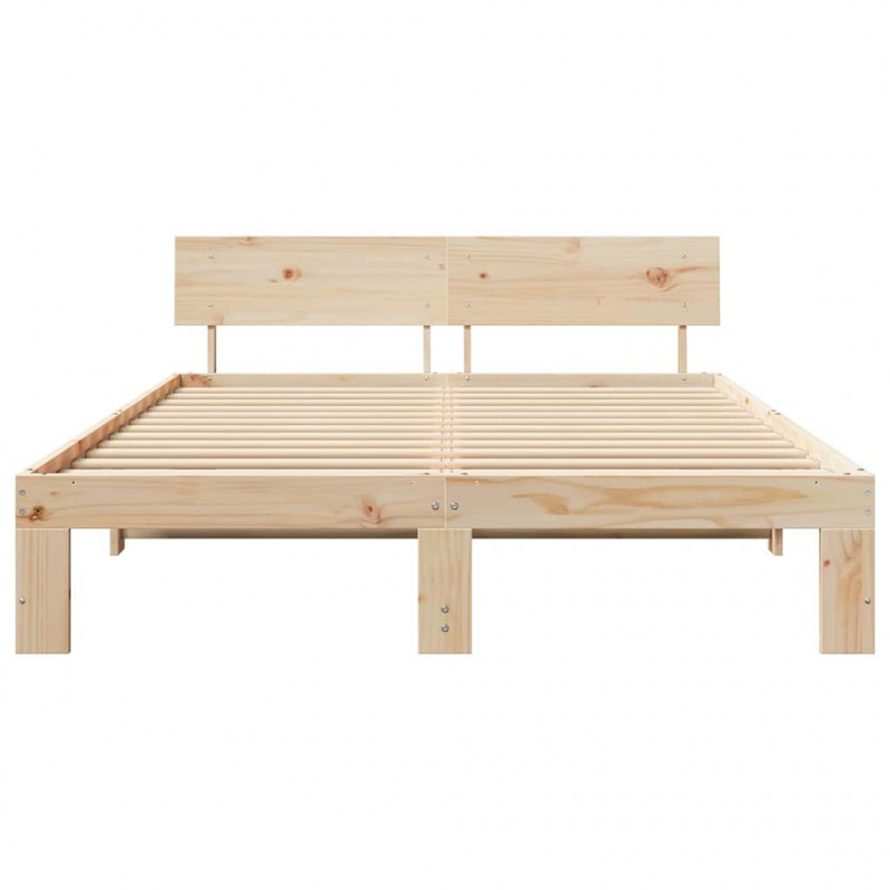 Ramka łóżka Naturalny 150 x 200 cm Lite drewno sosnowe