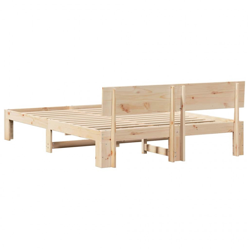 Ramka łóżka Naturalny 150 x 200 cm Lite drewno sosnowe