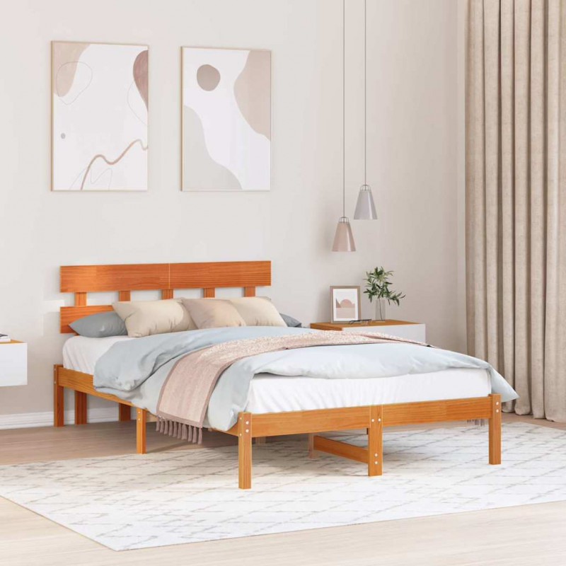 Ramka łóżka Brązowy 120 x 190 cm Lite drewno sosnowe