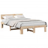 Ramka łóżka Naturalny 140 x 190 cm Lite drewno sosnowe