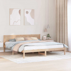 Ramka łóżka Brązowy 200 x 200 cm Lite drewno sosnowe