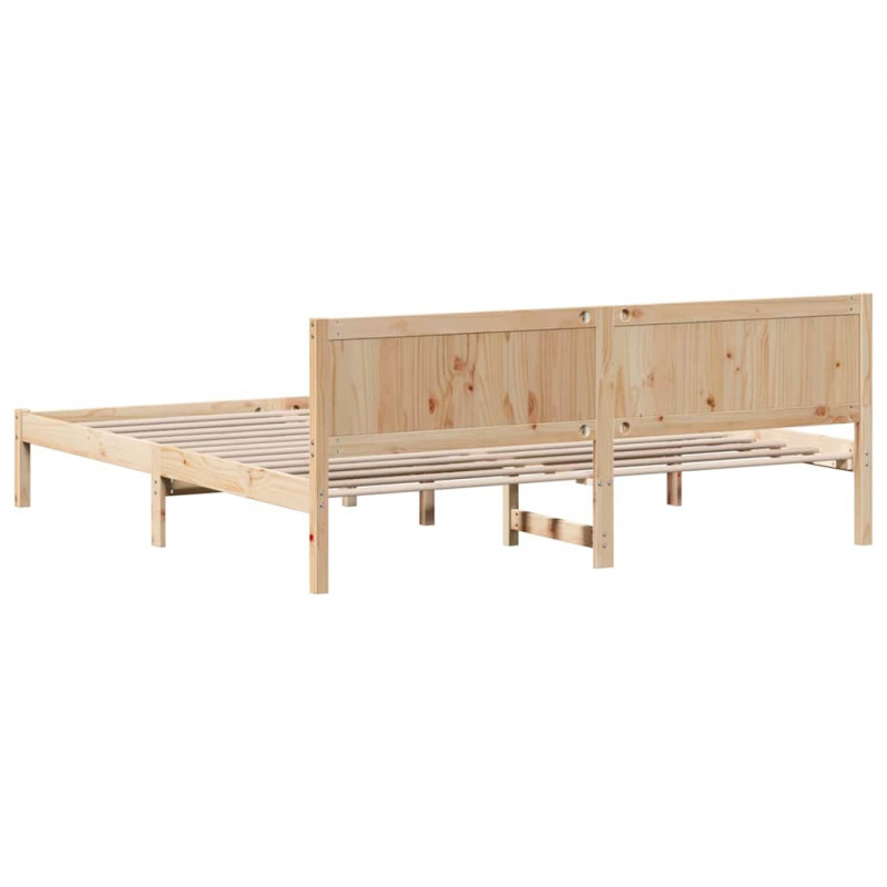 Ramka łóżka Brązowy 200 x 200 cm Lite drewno sosnowe