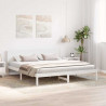 Ramka łóżka Biały 200 x 200 cm Lite drewno sosnowe