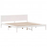 Ramka łóżka Biały 200 x 200 cm Lite drewno sosnowe