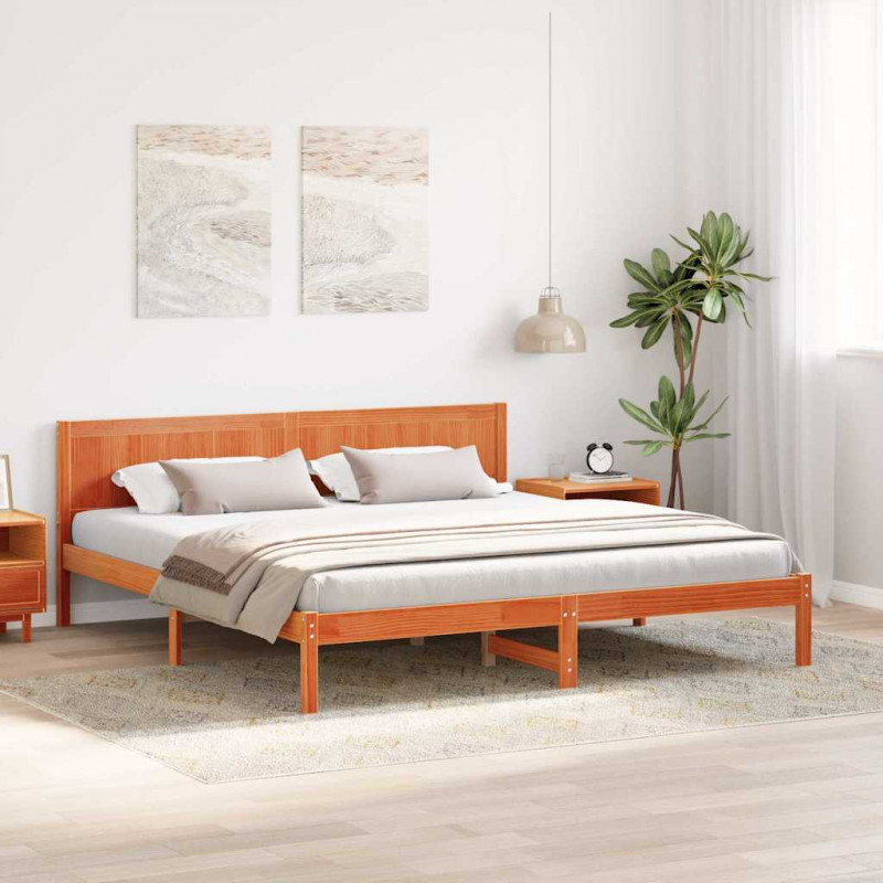 Ramka łóżka Brązowy 200 x 200 cm Lite drewno sosnowe