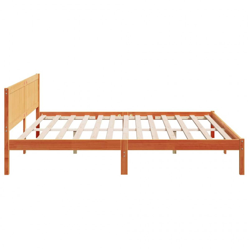 Ramka łóżka Brązowy 200 x 200 cm Lite drewno sosnowe