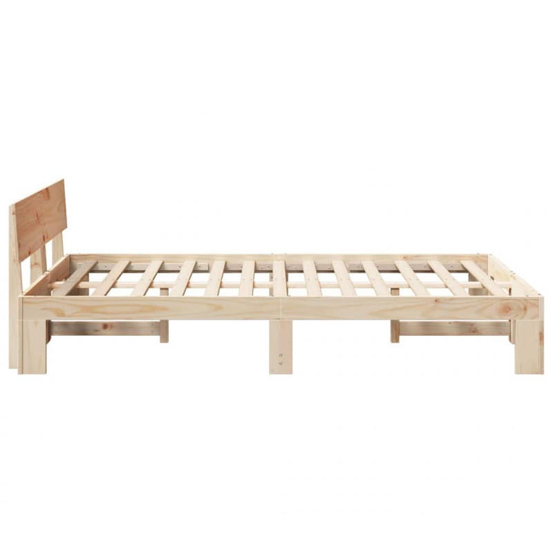 Ramka łóżka Naturalny 120 x 190 cm Lite drewno sosnowe