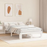 Ramka łóżka Z zagłówkiem Biały 120 x 190 cm Lite drewno sosnowe