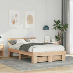 Ramka łóżka Brązowy 120 x 190 cm Lite drewno sosnowe