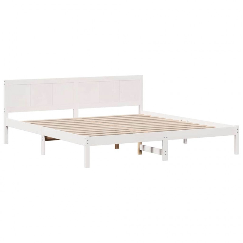 Ramka łóżka Biały 180 x 200 cm Lite drewno sosnowe