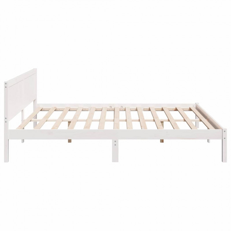 Ramka łóżka Biały 180 x 200 cm Lite drewno sosnowe