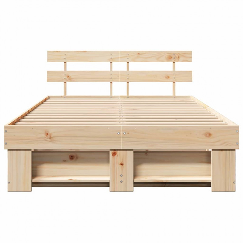 Ramka łóżka Brązowy 120 x 190 cm Lite drewno sosnowe