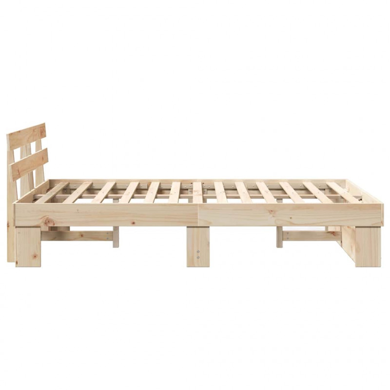 Ramka łóżka Brązowy 120 x 190 cm Lite drewno sosnowe