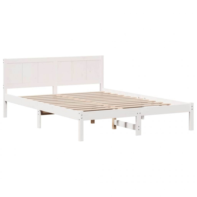 Ramka łóżka Biały 160 x 200 cm Lite drewno sosnowe