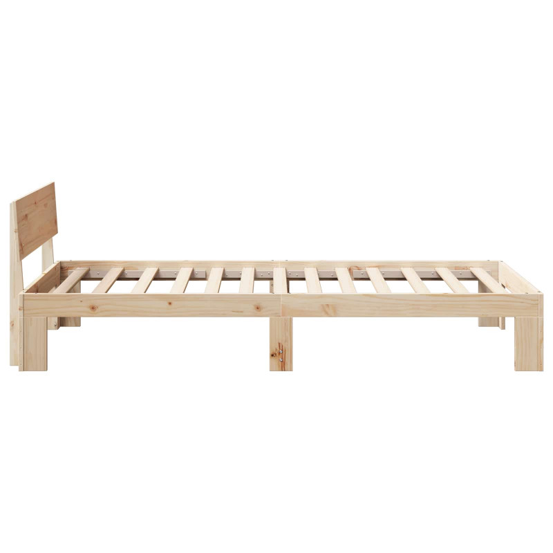 Ramka łóżka Naturalny 90 x 200 cm Lite drewno sosnowe