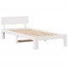 Ramka łóżka Z zagłówkiem Biały 90 x 200 cm Lite drewno sosnowe