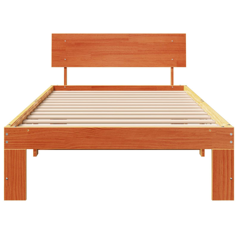 Ramka łóżka Woskowy Brąz 90 x 200 cm Lite drewno sosnowe