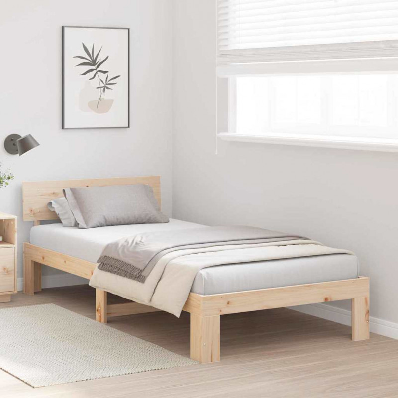 Ramka łóżka Naturalny 80 x 200 cm Lite drewno sosnowe