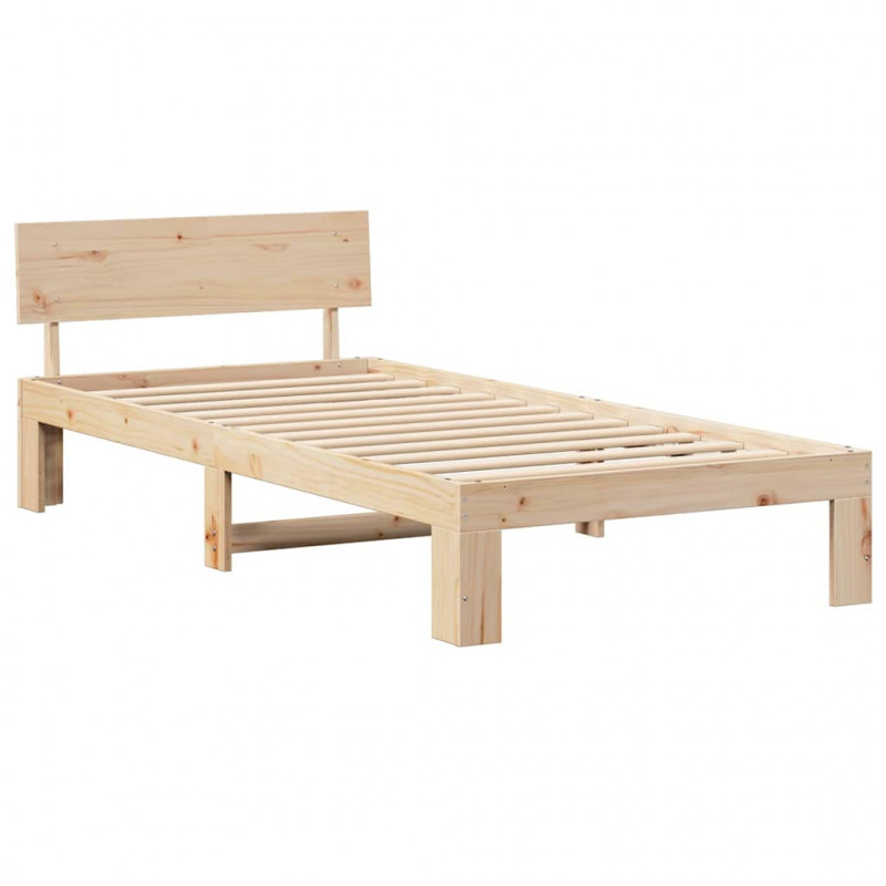 Ramka łóżka Naturalny 80 x 200 cm Lite drewno sosnowe