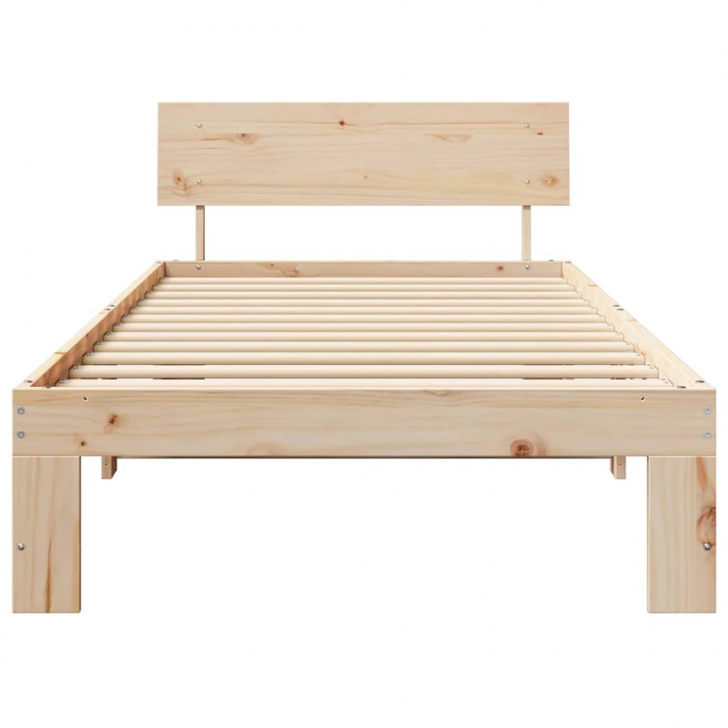 Ramka łóżka Naturalny 80 x 200 cm Lite drewno sosnowe