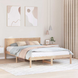 Ramka łóżka Brązowy 140 x 200 cm Lite drewno sosnowe