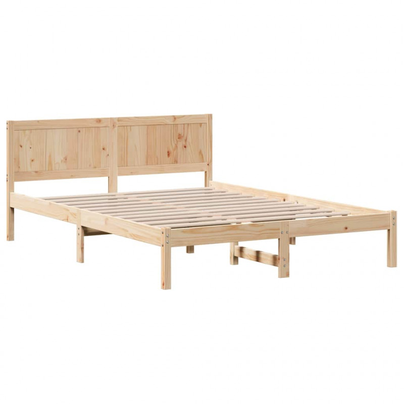 Ramka łóżka Brązowy 140 x 200 cm Lite drewno sosnowe