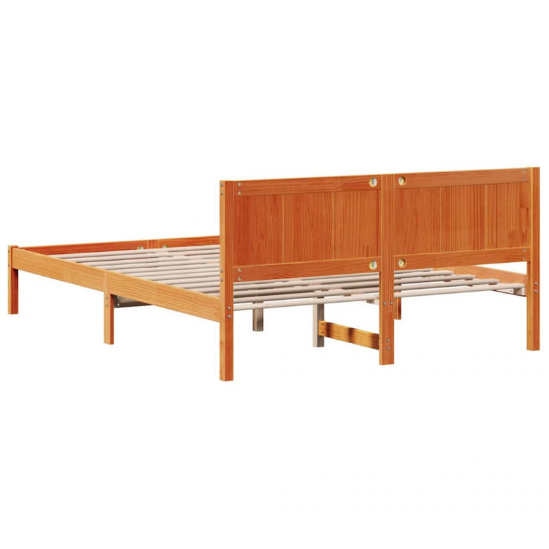Ramka łóżka Brązowy 140 x 200 cm Lite drewno sosnowe