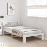 Ramka łóżka Z zagłówkiem Biały 90 x 190 cm Lite drewno sosnowe