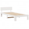 Ramka łóżka Z zagłówkiem Biały 90 x 190 cm Lite drewno sosnowe