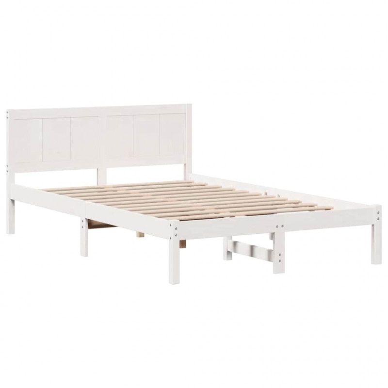 Ramka łóżka Biały 120 x 200 cm Lite drewno sosnowe