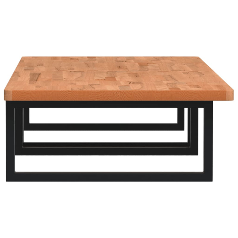 Półka ścienna pod umywalkę, stal i lite drewno bukowe