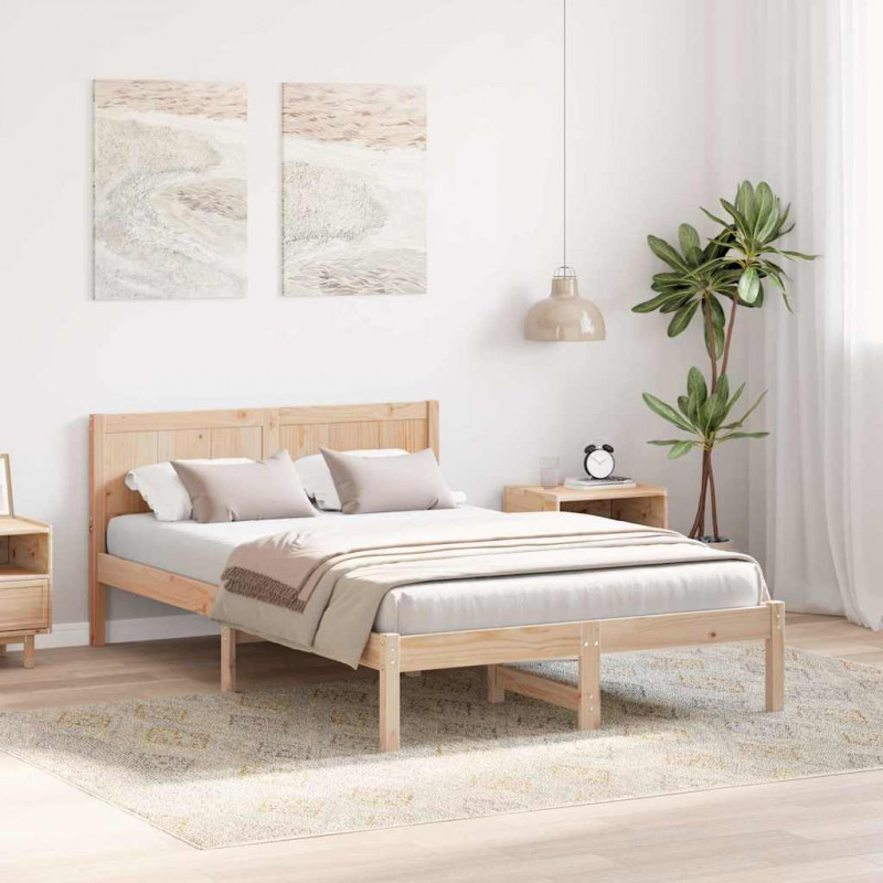 Ramka łóżka Brązowy 120 x 190 cm Lite drewno sosnowe