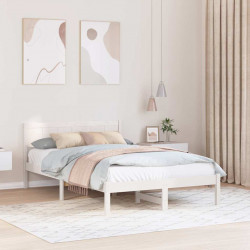 Ramka łóżka Biały 120 x 190 cm Lite drewno sosnowe
