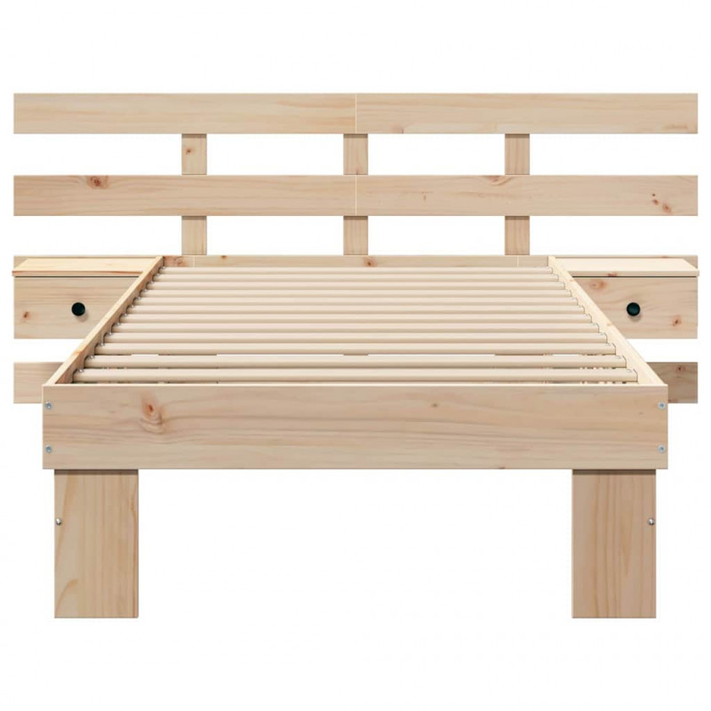 Ramka łóżka Brązowy 90 x 200 cm Lite drewno sosnowe