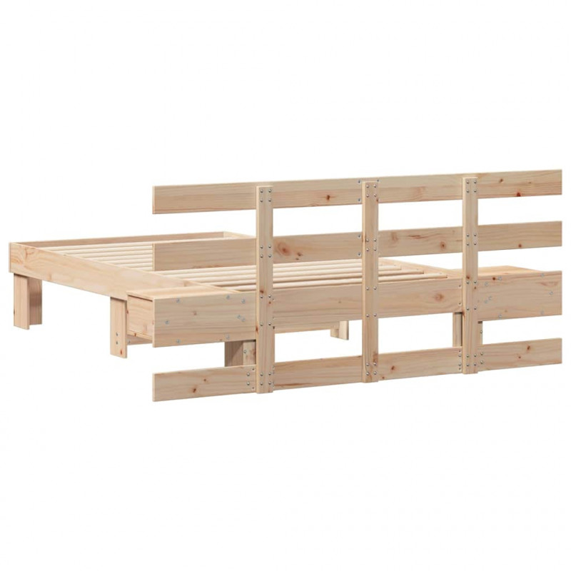 Ramka łóżka Brązowy 90 x 200 cm Lite drewno sosnowe