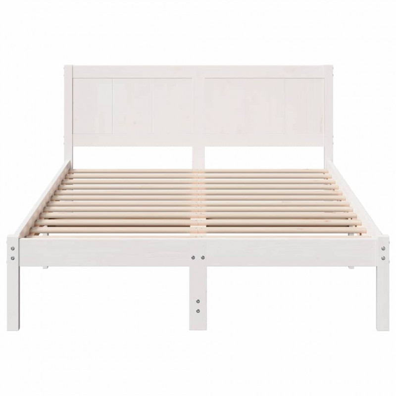 Ramka łóżka Biały 120 x 190 cm Lite drewno sosnowe