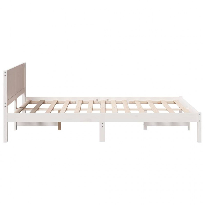Ramka łóżka Biały 120 x 190 cm Lite drewno sosnowe