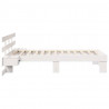 Ramka łóżka Z zagłówkiem Biały 90 x 200 cm Lite drewno sosnowe