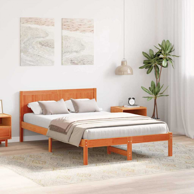 Ramka łóżka Brązowy 120 x 190 cm Lite drewno sosnowe
