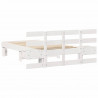 Ramka łóżka Z zagłówkiem Biały 90 x 200 cm Lite drewno sosnowe