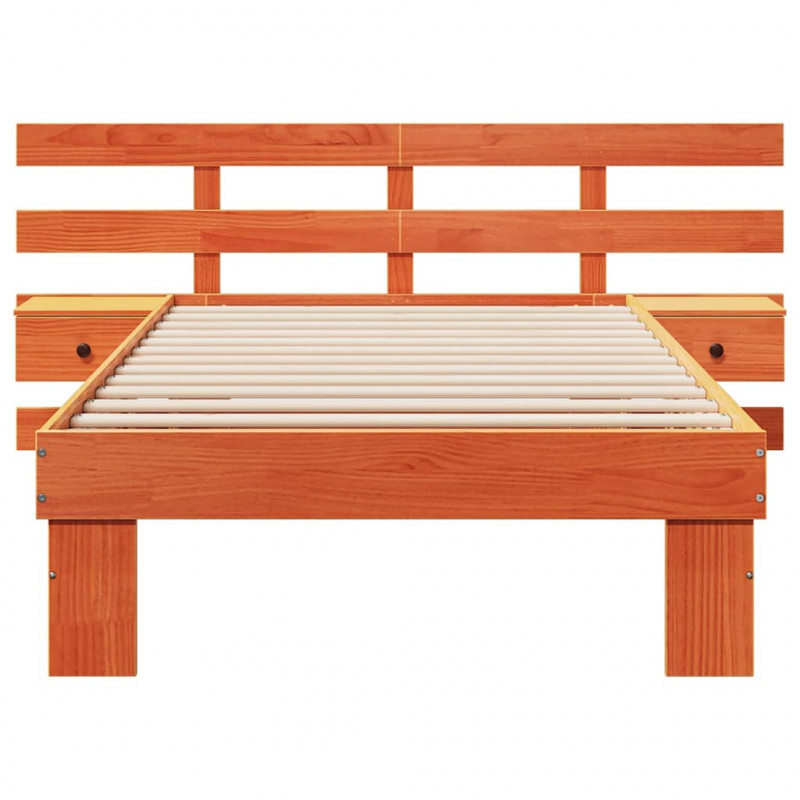 Ramka łóżka Woskowy Brąz 90 x 200 cm Lite drewno sosnowe
