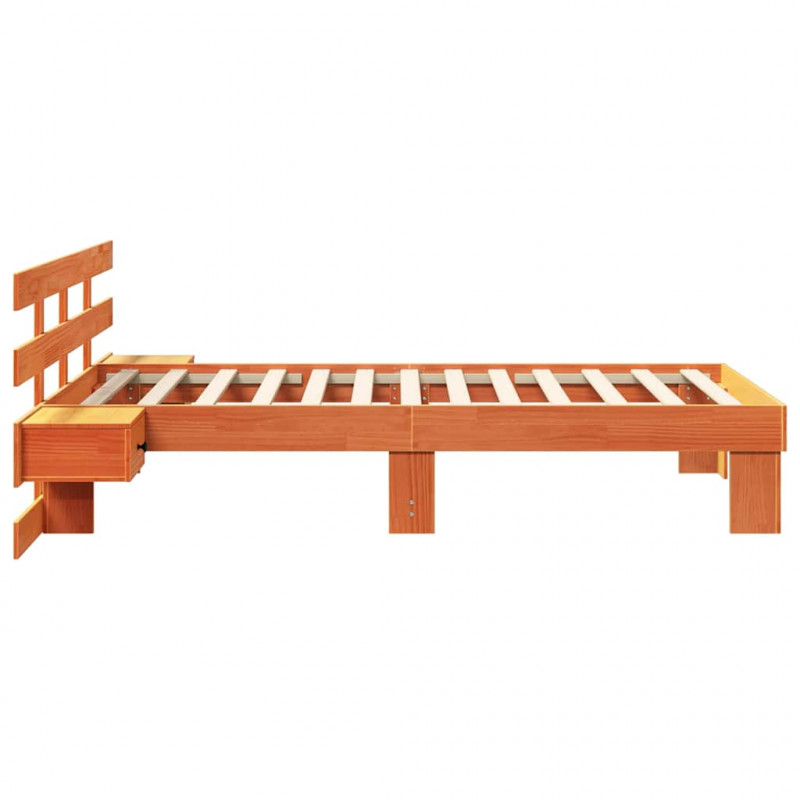 Ramka łóżka Woskowy Brąz 90 x 200 cm Lite drewno sosnowe