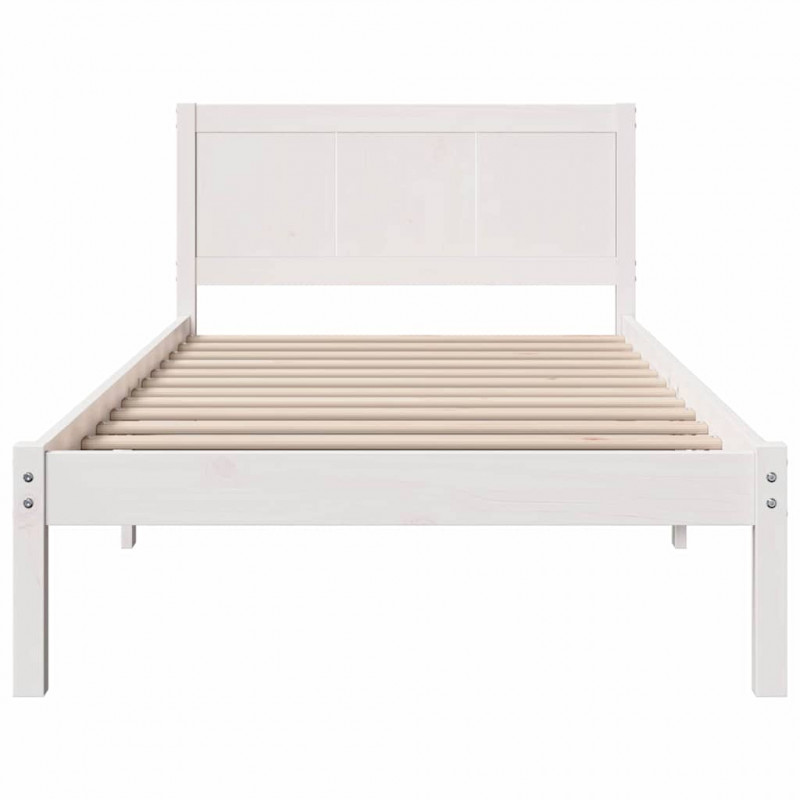Ramka łóżka Biały 80 x 200 cm Lite drewno sosnowe