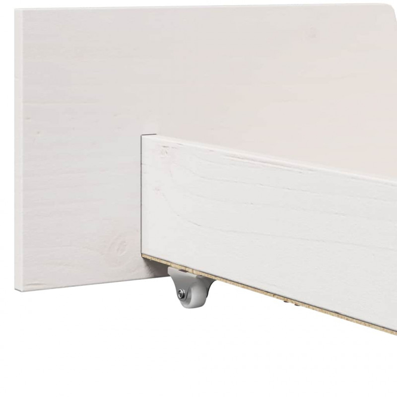 Ramka łóżka Z zagłówkiem Biały 90 x 200 cm Lite drewno sosnowe