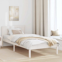 Ramka łóżka Biały 90 x 200 cm Lite drewno sosnowe