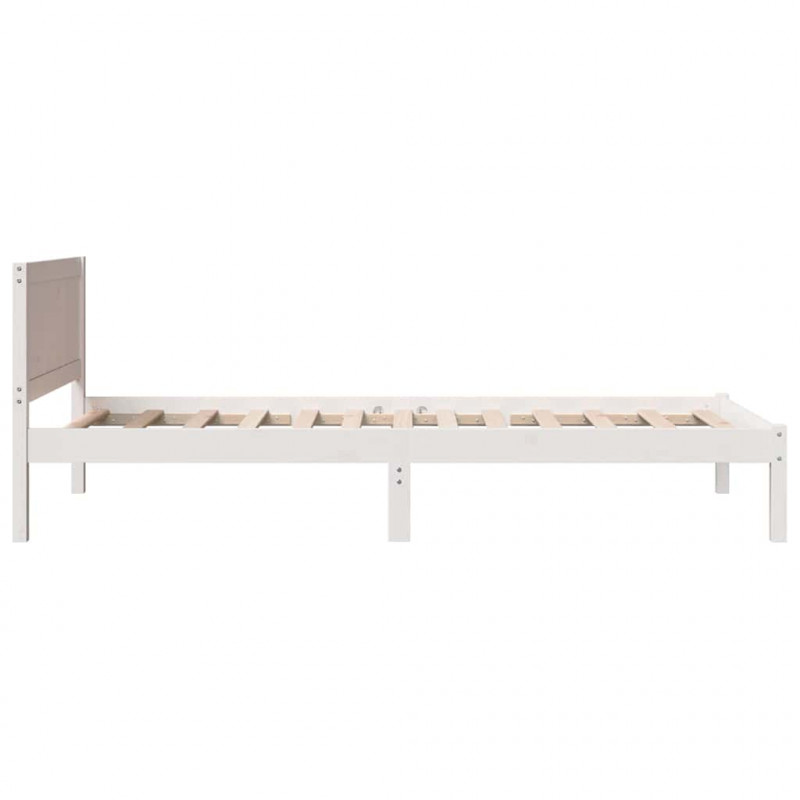 Ramka łóżka Biały 90 x 200 cm Lite drewno sosnowe