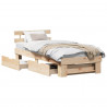 Ramka łóżka Naturalny 75 x 190 cm Lite drewno sosnowe
