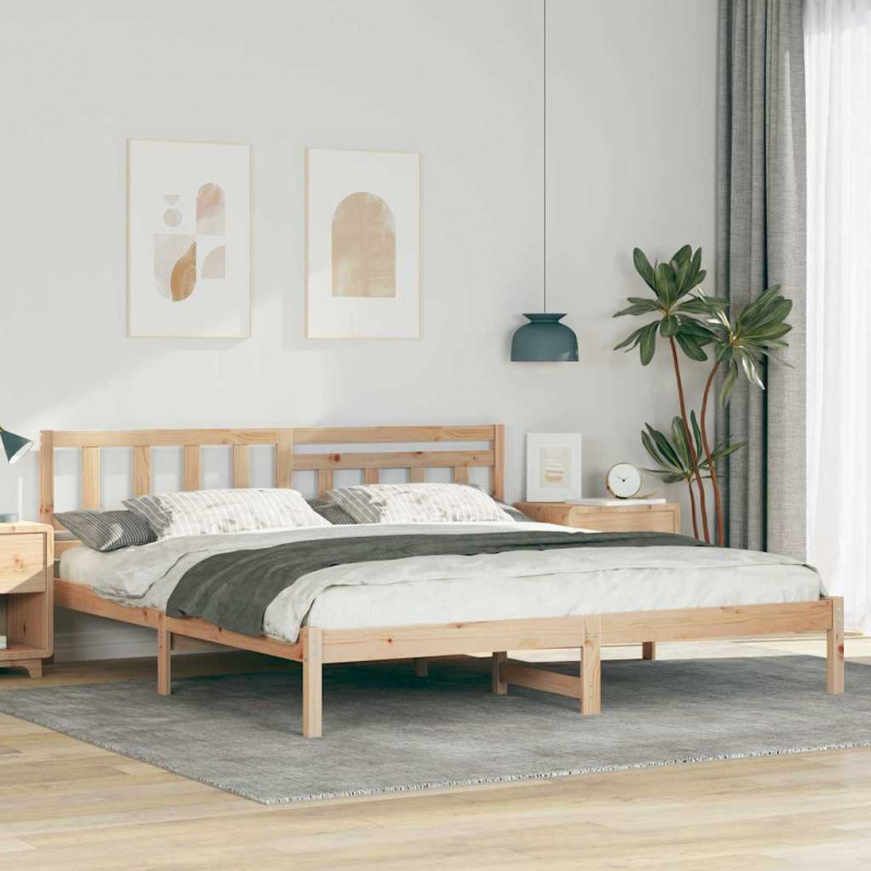 Ramka łóżka Brązowy 200 x 200 cm Lite drewno sosnowe