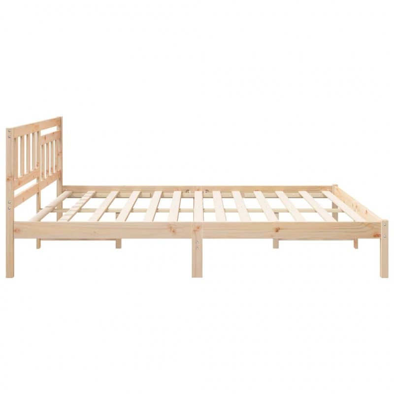 Ramka łóżka Brązowy 200 x 200 cm Lite drewno sosnowe