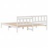 Ramka łóżka Z zagłówkiem Biały 200 x 200 cm Lite drewno sosnowe